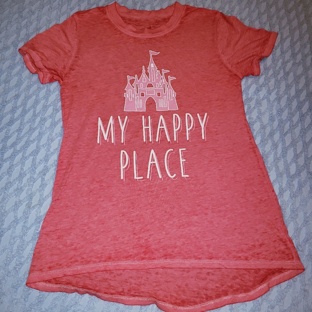 Disney Parks My Happy Place castle burnout tshirt size small NWOT
